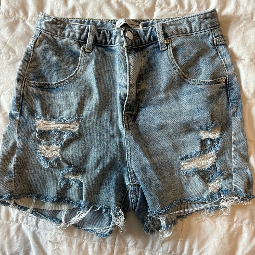 Distressed Denim Shorts